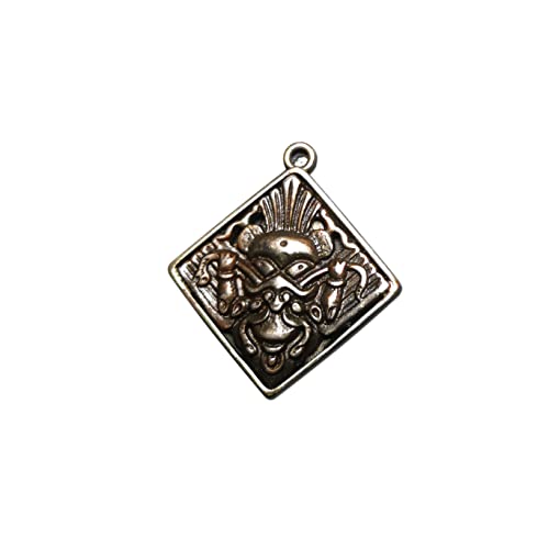 Gandhanra Antique Tibetan Buddhist Protective Pendant,Garuda -the Four Dignities(Garuda,Lion,Dragon,Lion),Buddhist Amulet,Inlaid with Sliver (Garuda)