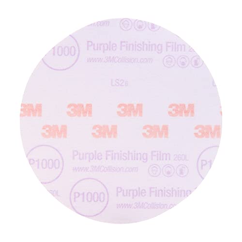 Image of 3M Hookit Purple Finishing Film Abrasive Disc 30669, 6 in, 1000+ Grade, 50 Pack, Clear Coat Sanding, Paint Finishing, Defect Removal, Long Lasting