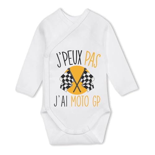 Body bébé ouverture croisée Moto GP en coton hypoallergénique