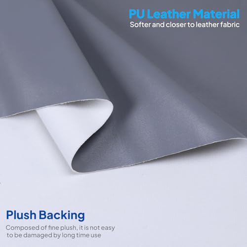 Premium 108"x54" Waterproof Synthetic Leather Fabric - Durable Marine Vinyl PU Faux Leather for Upholstery, Vehicles, Boats & More (Grey, 0.8mm Thickness) 4 Premium 108"x54" Waterproof Synthetic Leather Fabric - Durable Marine Vinyl PU Faux Leather for Upholstery, Vehicles, Boats & More (Grey, 0.8mm Thickness) - Image 3