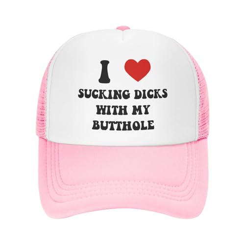 I Love Sucking Dicks with My Butthole Hat Adjustable Sport Baseball Caps Funny Trucker Hats for Men Women Pink
