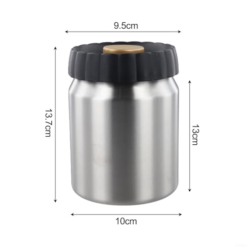 Lata de café para vacío de 330 ml, recipiente de acero inoxidable con válvula de salida plata 7