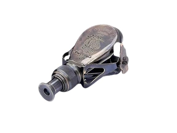 Antique-Style 1917 London Brass Spy Glass | Handmade Folding Pocket Telescope & Monocular | Vintage Brass Binoculars for Hiking, Navigation, and Collectors-image-18