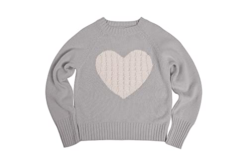 Batermoon Girls' Pullover Sweaters Long Sleeve Cute Heart Pattern Crewneck Knit Jumper Tops3