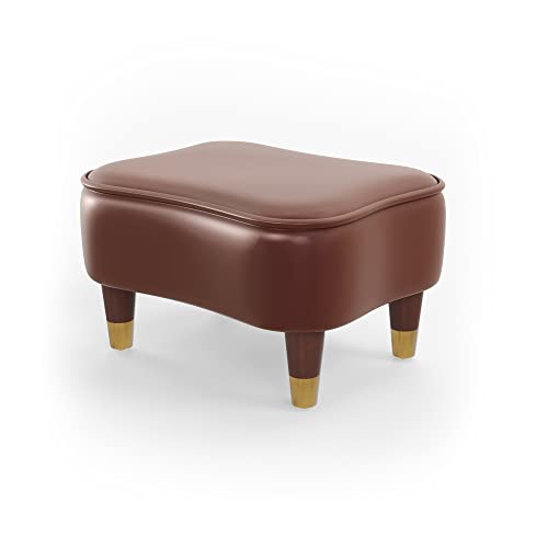 Soohow Foot Stool Small Ottoman Foot Rest, Velvet Foot Stools Pouf Ottoman Step Stool With Padded Seat, Wooden Footstool With Wood Legs, Sofa Footrest For Living Room, Entryway, Foot Stool Under Desk #TOP7