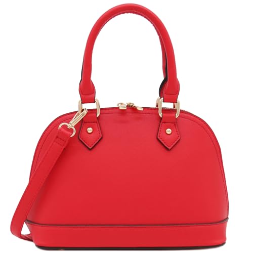 Image of FashionPuzzle Zip-Around Saffiano Classic Dome Satchel