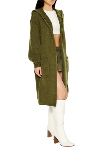 Image of Forever 21 Women's Hooded Cardigan Sweater
