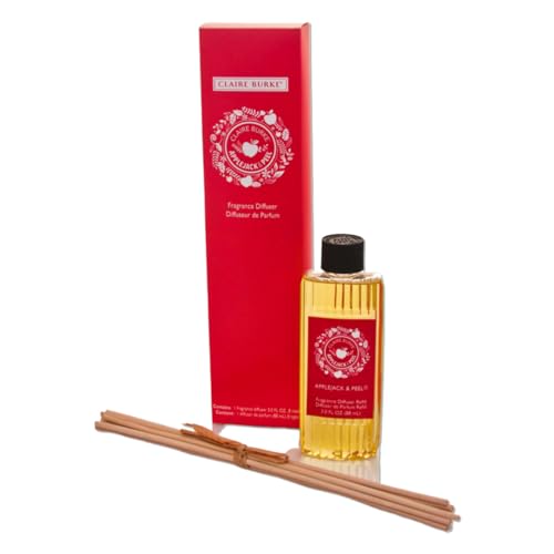 Claire Burke Reed Diffuser Refill Kit, Apple Jack and Peel Scented Oil and Reed Sticks for Home
