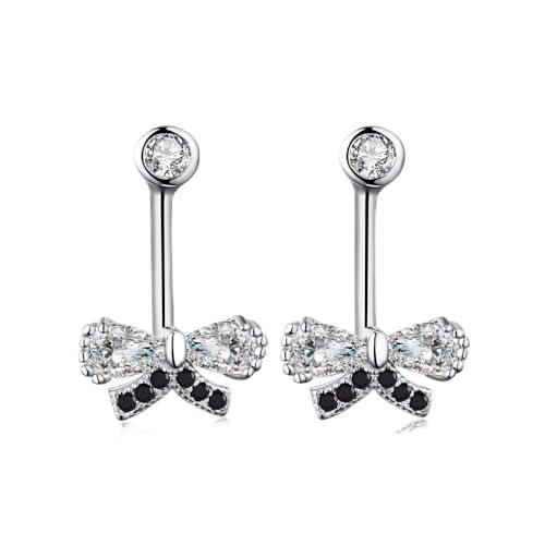 Boucles d'oreilles argent 925 papillon spinelle noire pour femme