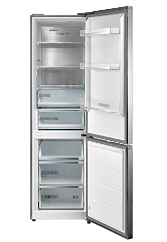 Midea-Frigorifico-Combi-Inox-A-No-Frost-Libre-Instalacion–Frigorifico-de-Gran-Capacidad-256-L-104L-Congelador–Control-de-temperatura-tactil-Alto-2m-Ancho-595-cm-KG720XL