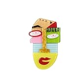moda acrilico carattere astratto spilla, geometrica viso clip, distintivo personalizzato, petto fiore