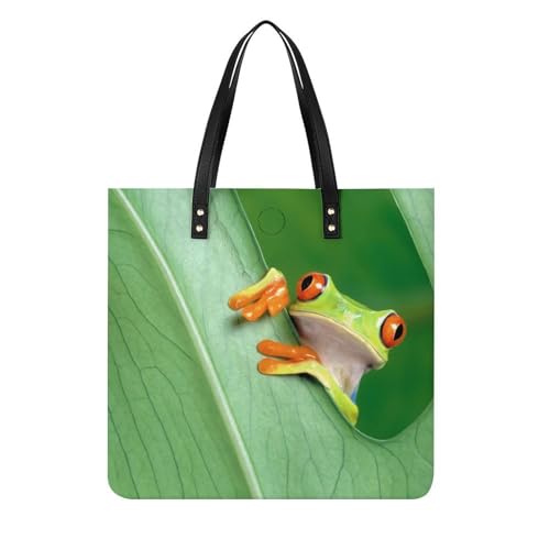 Sac à main shopper grenouille mignonne - Grand tote bag en toile