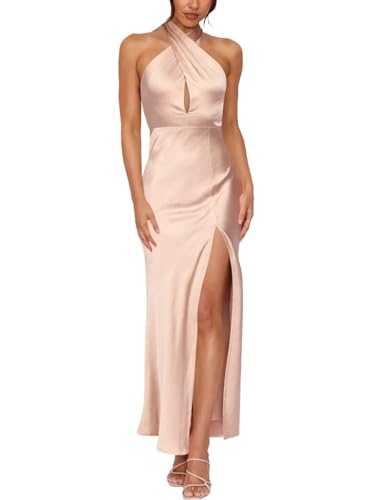 green emerald velvet dress Ever-Pretty Sleeveless Halter Neck Chiffon Midi Summer Formal Wedding Guest Dress with A-Line main image 1