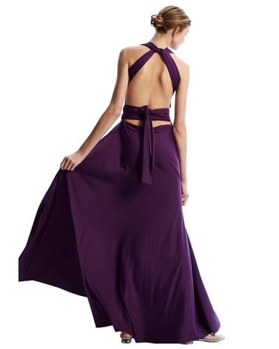 Image of Multi-Way Wrap Infinity Maxi Dress for Bridesmaids & Wedding Guest | 31 Colors for All Wedding Themes, One Size & Plus, 1 Dress for Any Events, Evening, Prom, Gala, Non-See-Through, Wrinkle-Free