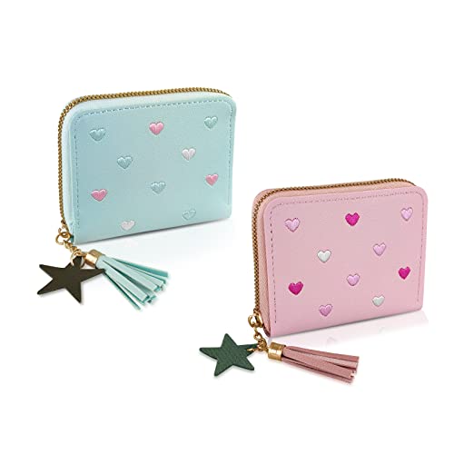 WisePoint Womens Wallet with Zipper, PU Leather Women's Wallet with Card Slots, Credit Card Holder...