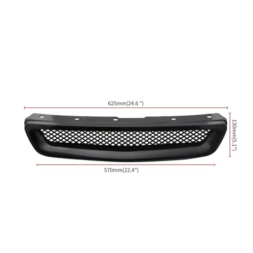 Calandre capot avant pour Civic 1996-1998 en maille noire - 7