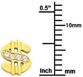 Wellingsale スタッドピアス 14Kイエローゴールド 光沢仕上げ スクリューバック