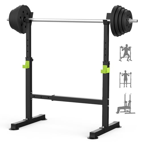 FitinOne Squat Rack, Height-Adjustable Dumbbell Rack for Home Gym, Multi-Function Barbell Rack...