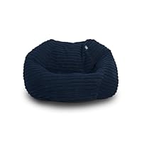Bags of Beans Corduroy Kids Bean Bag Chair with Filling Included - Lightweight Comfortable Beanbag Seat - Machine Washable Childrens Beanbag Furniture for Girls & Boys - 67 x 48cm (Navy)