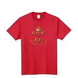 [オリメイク] KING of 60 キングオブ60 還暦 お祝い 敬老の日 tシャツ 面白tシャツ 文字 レッド 3XLサイズ