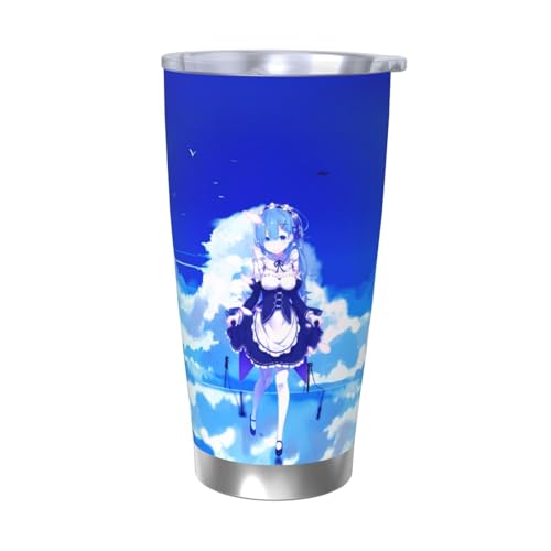 リゼロ Re Zero アニメ 水筒 真空断熱ケータイマグ 600ml ステンレスボトル 車用 直飲み 保温 保冷 フタ付きコーヒーカップ アウトドア 車のネイブに最適 スポーツタイプ ステンレスクールボトル 軽量 隔? 水筒 男の子 女の子