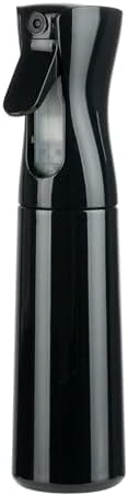 Uervoton Sprühflasche für Haare, 300 ml Wasserzerstäuber, Schwarz | 360° Sprühbar, Wiederbefüllbar mit Komfortgriff | Für Locken, Friseur, Salon, Pflanzen und Haushalt