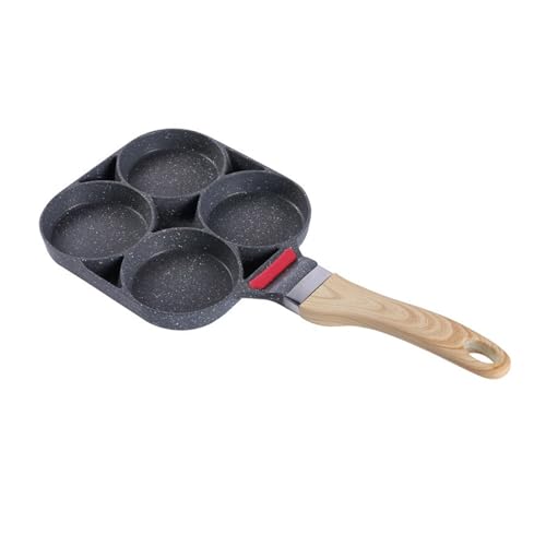 RETUOLWAG Sartenes de aluminio de 4 agujeros para huevos de carne, tortitas, tortillas, sartenes prácticas para cocinar el desayuno