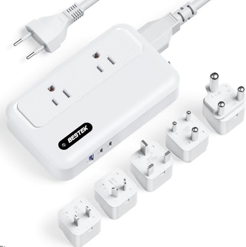 BESTEK 220V to 110V Converter with USB-C 35W, Universal Travel Adapter, US to Europe Power Converter for Hair Straightener/Curling Iron, Step Down Transformer(AU/EU/UK/India/South Africa Plug Adapter)