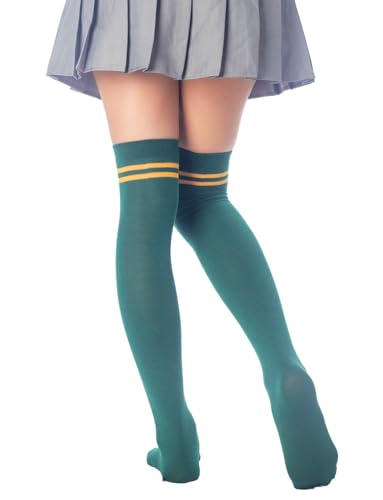 Image of iB-iP Women's Football Style Stripes Sports Thigh High Long Socks