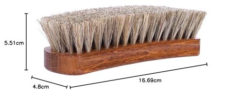 Kaps Premium Quality Shoe Brush Lux, Natural Horsehair, Shine Buff Polish (17 cm Length)