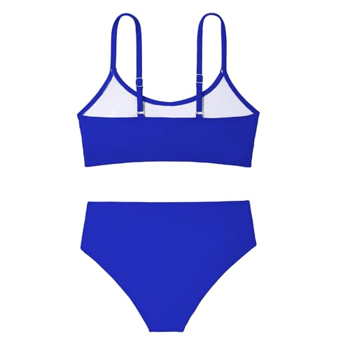 Image of Zando Girls Swimsuit Two Piece - Adjustable Strap Bathing Suit Solid Color Bikini Sets for Teens Girl Beach Swimwear