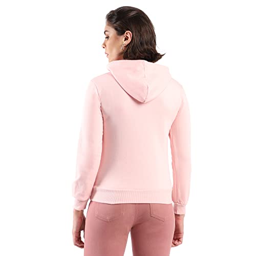 Image of PINACOLADA Women's Cotton Solid Printed Sweatshirt with Hoodie, Regular Fit for Casual Wear Full Sleeve Sweatshirt Crafted with Comfort Fit and High-Performance for Everyday Wear