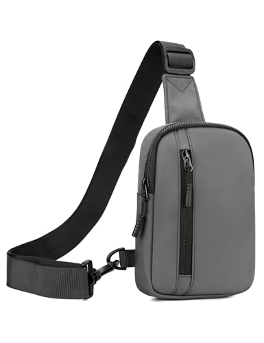 Image of Peicees Mens Mini Sling Bag Chest Bag Shoulder Bag Women Crossbody Bag Phone Holder with Reversible Strap and Dual Pocket
