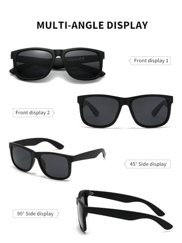 (3 PACK) Sunglasses Men Polarized Sunglasses for Mens and Womens, Retro Sun Glasses Driving Fishing4