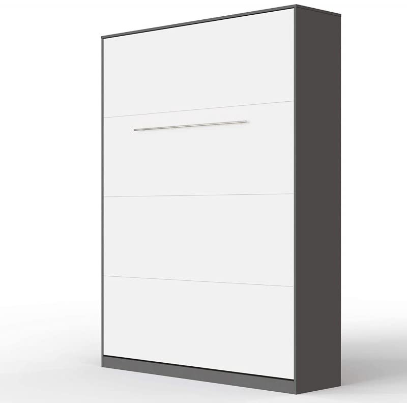BB Loisir Armoire Lit escamotable Lit Rabattable Lit Mural Supérieur Vertical 140x200cm Anthracite/Blanc