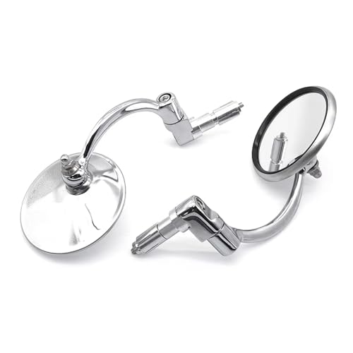 Espejos retrovisores para motos cromados de 22 mm con diseño retro para cafe racer y custom 2