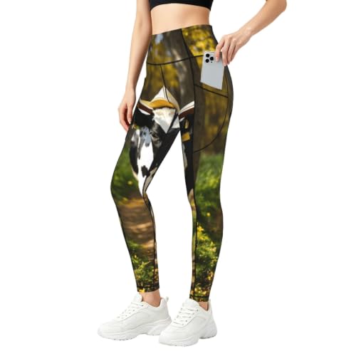 Leggings de yoga estampados de vaca pantalones holgados mujer ropa descanso longitud completa