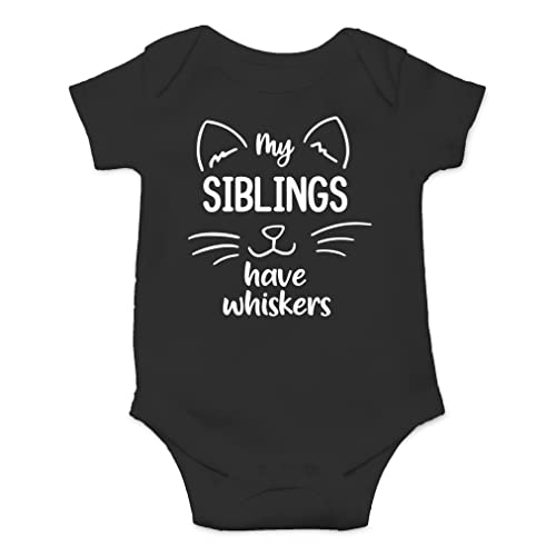 Image of AW Fashions My Siblings Have Whiskers Baby Bodysuit Funny Cute Infant Outfit Romper Clothing Boys Girls