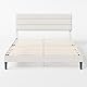 Zinus Piper Bett 180x200 cm - Höhe 30 cm - Gepolstertes Bettgestell mit Kopfteil - Lattenrost aus Holz - Kein Boxspring erforderlich – Dunkelgrau, Off White