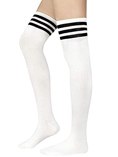 Image of Azue Women Non Slip Thigh High Socks Fashion Tube Stockings above Knee Cosplay Socks