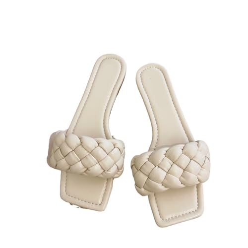 Womens Sandals Flat woven slippers for women new summer fashion outer wear open toe square head comfortable sandals