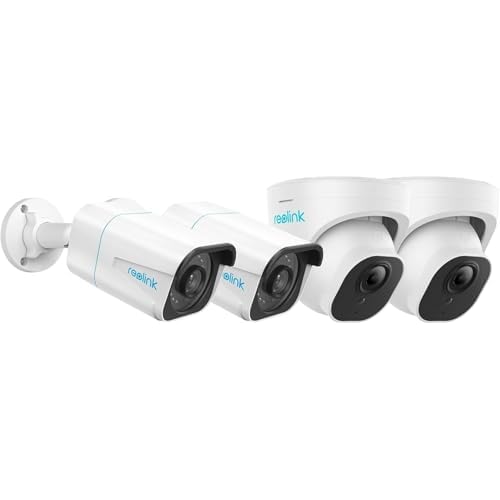 REOLINK 4K PoE Security Cameras for Outdoor/Indoor Surveillance, RLC-810A(Pack of 2) and RLC-820A(Pack of 2), Smart Person/Vehicle/Animal Detection, Work with Smart Home, Support 256GB Micro