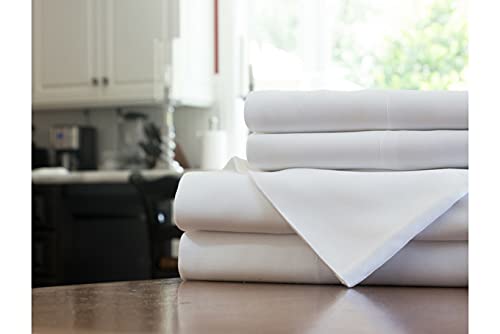 Saferay Green 4 Piece - White Bed Sheet Set - Solid King Size 76X80 Fits Up To 8-12" Inches Deep Pocket - Hotel Luxury Bed Sheets - Extra Soft -100% Breathable Organic Cotton Sheet Set 750Tc (White) #TOP7