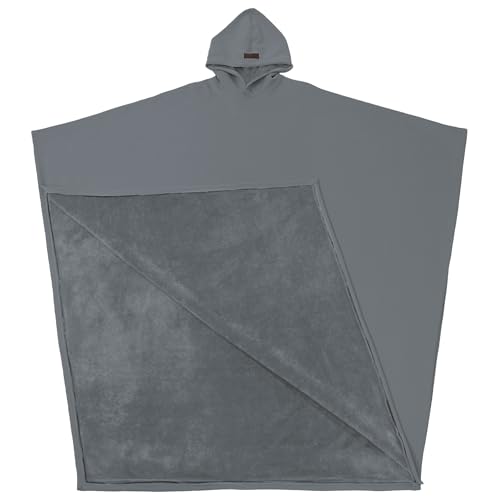 FREE THE SHEEP Eden Hoodie – Oversized Weighted Hoodie Cloak with Ultra-Soft Faux Fur Liner (Gunmetal Grey, 5'6 or Shorter)