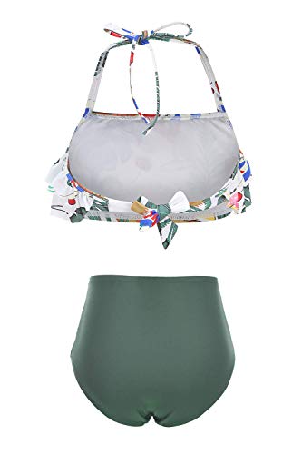 Image of Girls Two Piece Bikini Swimsuits Hawaiian Floral Bathing Suit for Kids Summer Beach Swimwear Set 3-16 Years