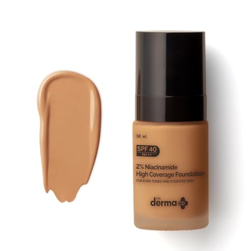 The Derma Co Matte 2% Niacinamide Medium Coverage Liquid Foundation | With 1% Hyaluronic Acid | SPF 40 & Pa+++ | For 12 Hour Long Stay & Oil Control |