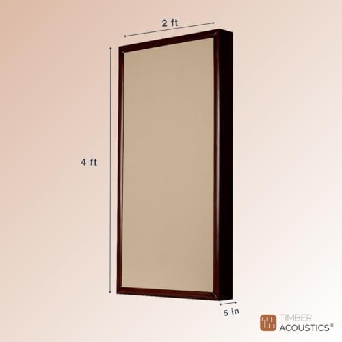 Image of Timber Acoustics | Walnut Wooden Frame Acoustic Panels | Rockwool | Pine-wood | Room Acoustics & Soundproofing | 2' x 4' x 5 inch [SET OF 3] NRC > 0.90 (Beige)