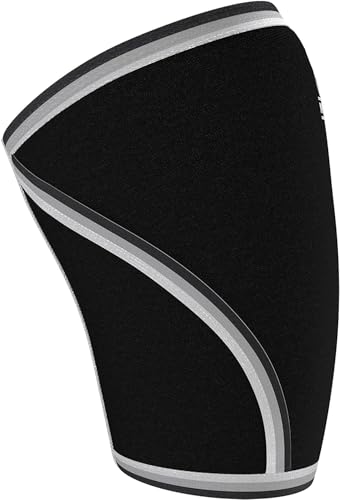Image of Leosportz Knee Support for men Gym (1Pair) - 7mm Power Knee Support Gym Workout | Knee Sleeves for Running Jogging Gym Squats (Black, M)