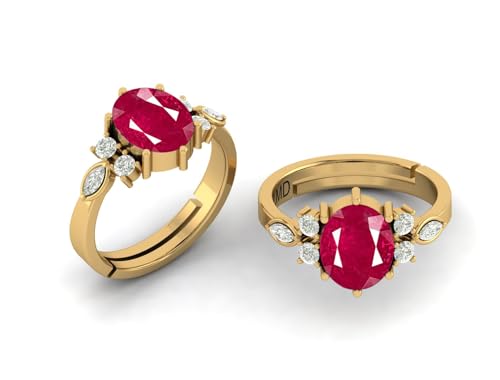 Image of LMDPRAJAPATIS 7.25 Ratti /6.25Carat Natural Certified Panchdhatu Gemstone Gold Plated Adjustable Ring For Men And Women