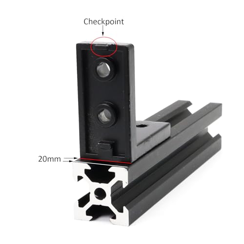 Image of 20 Sets 2020 Aluminum Extrusion T Slot Corner Bracket 20 Series Extruded Hardware 90 Degree Right Angle Connector with M5 Bolts Nuts for 20 /20 80 20 2040 T V Slot Black Aluminum Profile